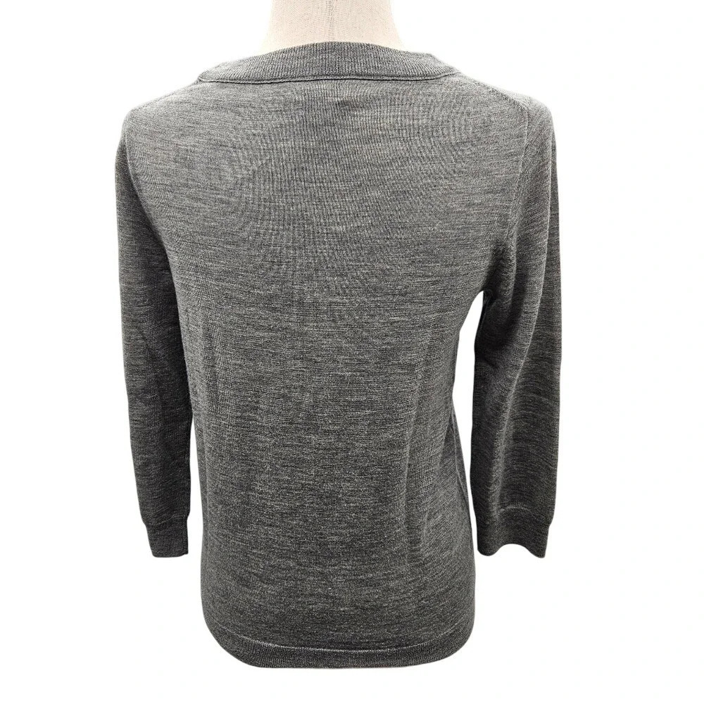 J. Crew Outlet Heather Gray Merino Wool Crewneck‎ Sweater Size Small